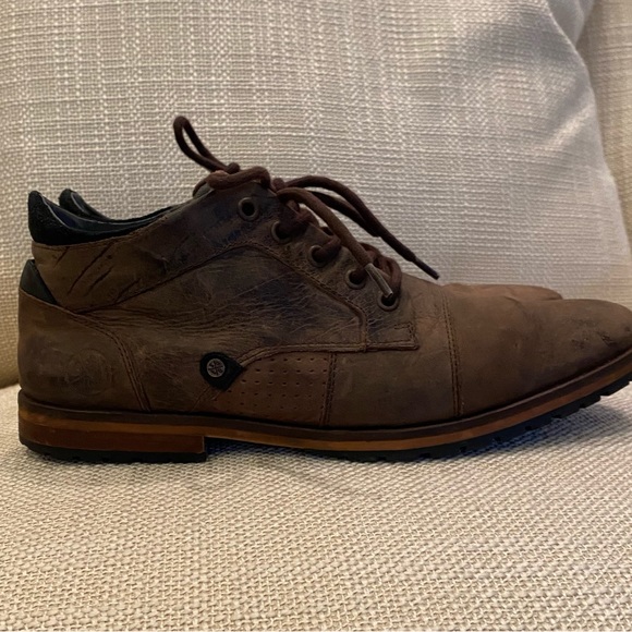 Bull Boxer Mens Brown Leather Distressed Tie Shoes /Size 8 / Caprysos - Picture 2 of 15